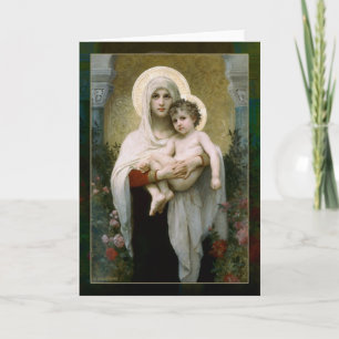 Madona with Roses Holiday Card