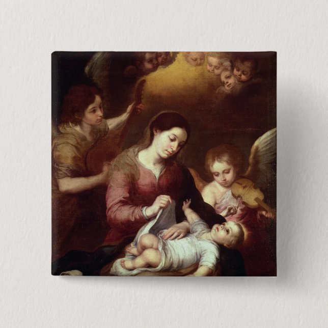 Madonna 15 Cm Square Badge (Front)