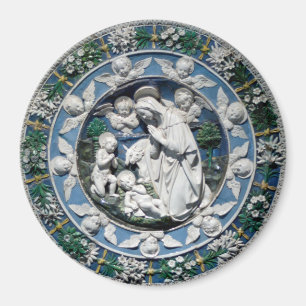 Madonna Adoring the Child by Della Robbia Magnet