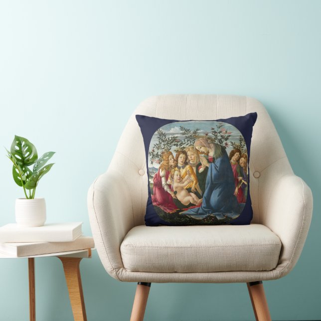 Madonna Adoring the Child with 5 Angels Botticelli Cushion (Chair)