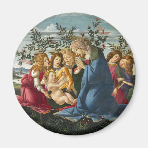 Madonna Adoring the Child with 5 Angels Botticelli Magnet