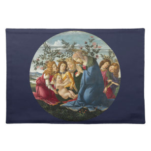 Madonna Adoring the Child with 5 Angels Botticelli Placemat