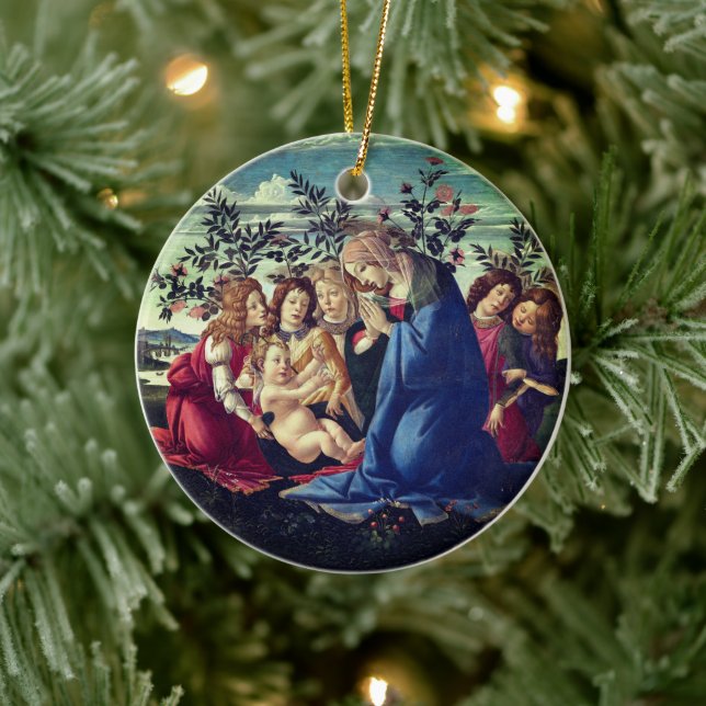 Madonna Adoring the Child with Five Angels Ceramic Tree Decoration (Tree)