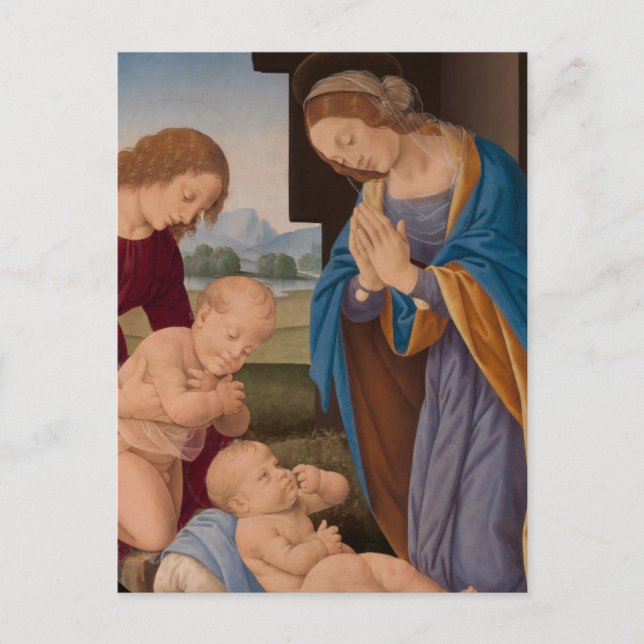 Madonna Adoring the Child with the Infant Saint Postcard (Front)