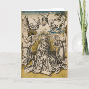 Madonna and Angels In A Landscape C.1500 Card
