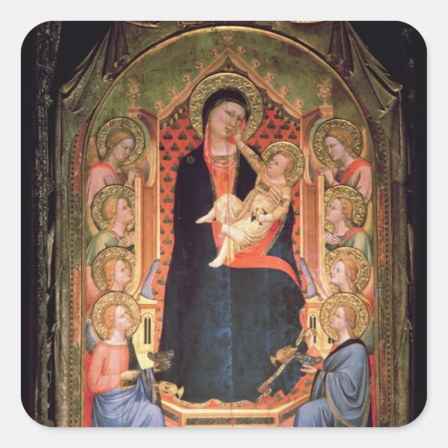 Madonna and Child, 1347 Square Sticker (Front)