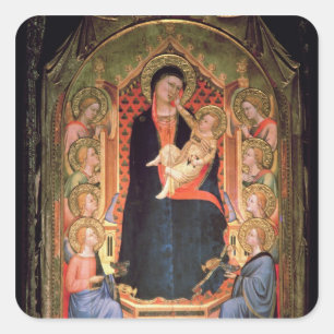 Madonna and Child, 1347 Square Sticker