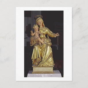 Madonna and Child, 17th century (gilded wood) Postcard