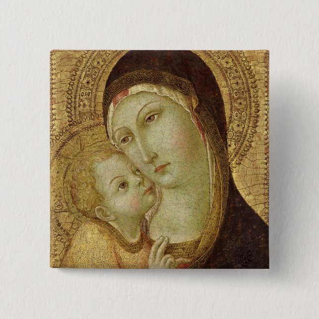 Madonna and Child 2 15 Cm Square Badge (Front)