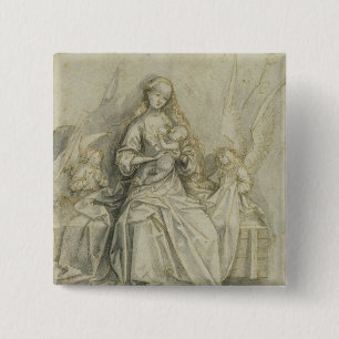 Madonna and Child 3 15 Cm Square Badge