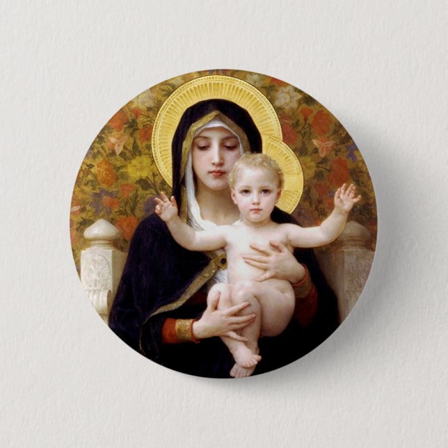 Madonna and Child 6 Cm Round Badge (Front)