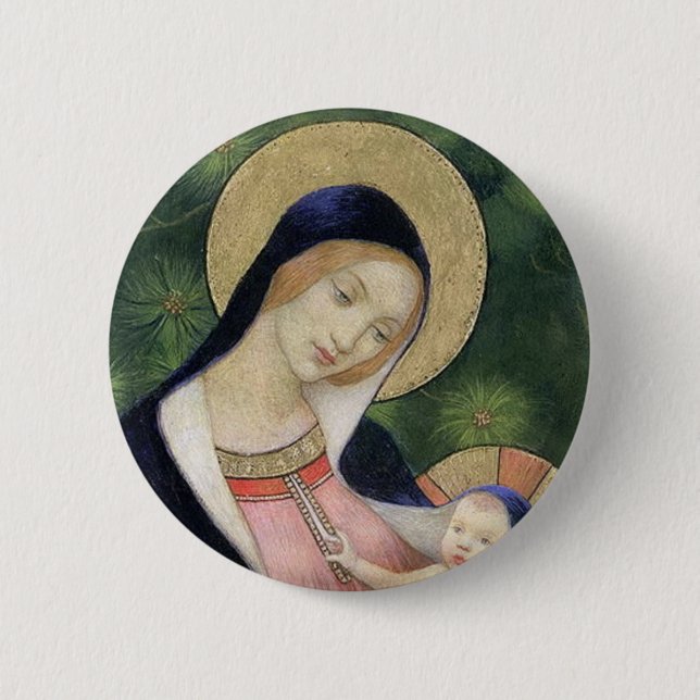 MADONNA AND CHILD 6 CM ROUND BADGE (Front)