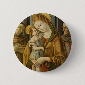 madonna and child 6 cm round badge