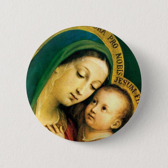 MADONNA AND CHILD 6 CM ROUND BADGE (Front)