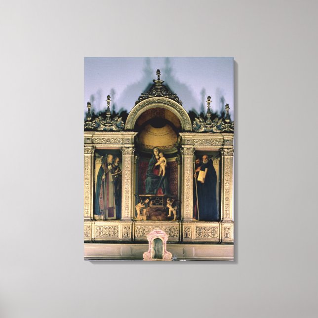 Madonna and Child and Saints (triptych altarpiece) Canvas Print (Front)