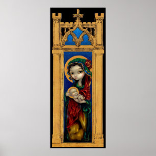 Madonna and Child at Night gothic Art Print