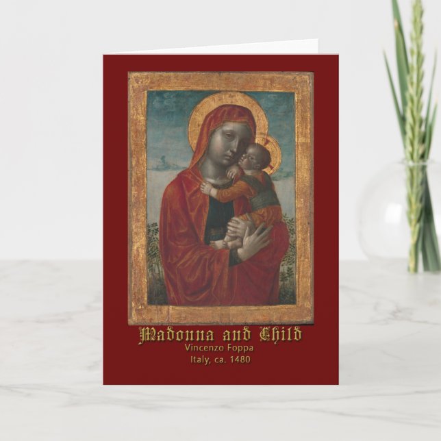 Madonna and Child by Vincenzo Foppa Greeting Card (Front)