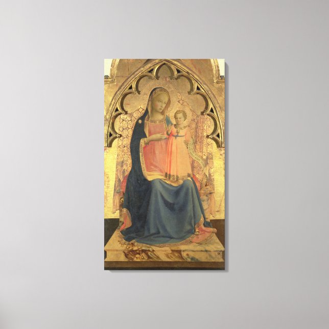 Madonna and Child, central panel of a triptych Canvas Print (Front)