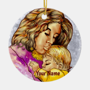 Madonna and Child  Ceramic Tree Decoration