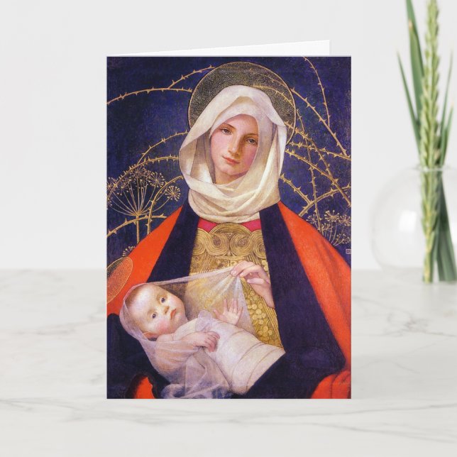 Madonna and Child Christmas Greeting Holiday Card (Front)