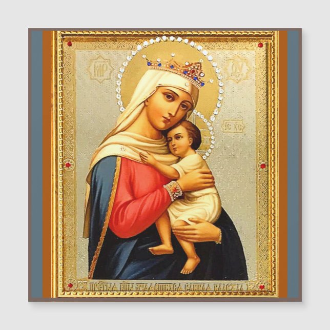 Madonna and Child Christmas Magnetic Card (Front)