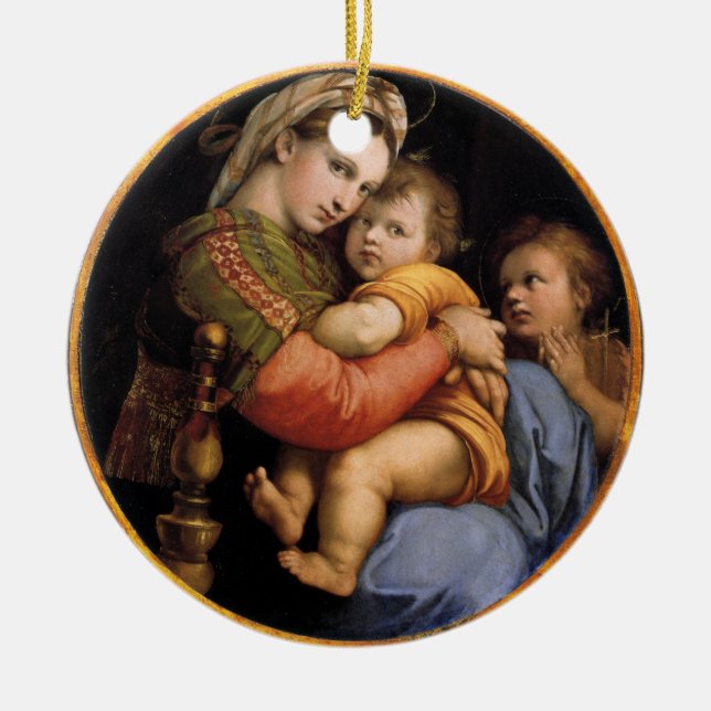 Madonna  and Child Christmas Ornament (Front)