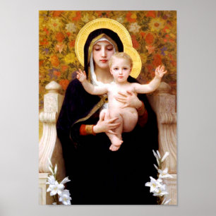 Madonna and Child Christmas Poster