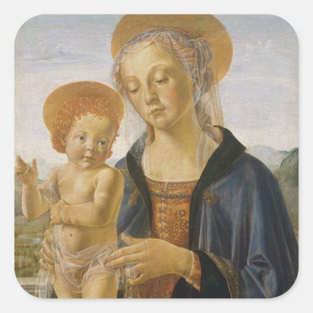 Madonna and Child, circa 1470 Square Sticker (Front)