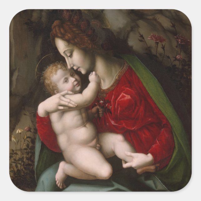Madonna and Child, circa 1520 Square Sticker (Front)