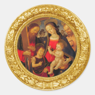 MADONNA AND CHILD CLASSIC ROUND STICKER