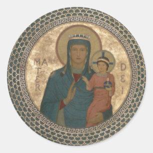 Madonna and Child Classic Round Sticker