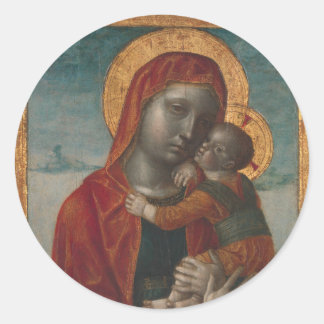 Madonna And Child Classic Round Sticker