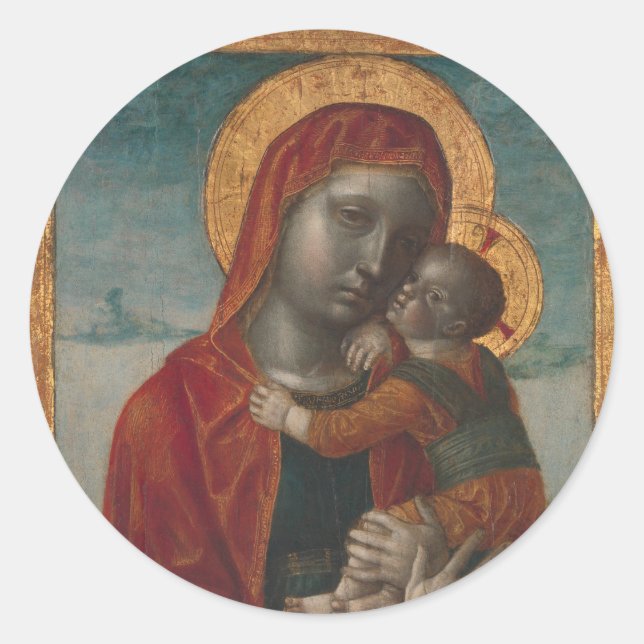 Madonna And Child Classic Round Sticker (Front)