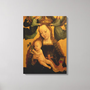 Madonna and Child Crowned by Two Angels, c.1520 Canvas Print