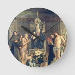 Madonna and Child Enthroned between SS. Francis, J Round Clock