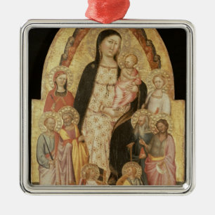 Madonna and Child Enthroned Metal Tree Decoration