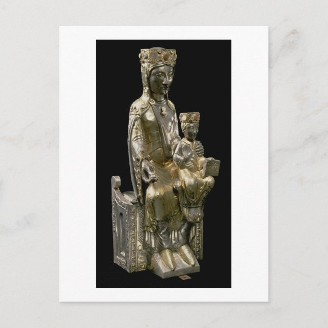 Madonna and Child Enthroned, statuette, French, 12 Postcard (Front)