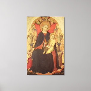 Madonna and Child Enthroned with Donor Vulciano Canvas Print