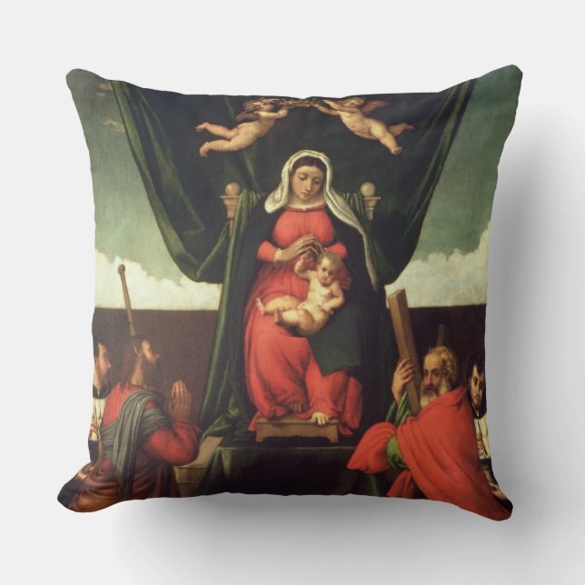Madonna and Child Enthroned with Four Saints, 1546 Cushion (Front)