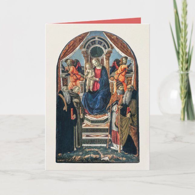 Madonna and Child Enthroned with Saints and Angels Card (Front)