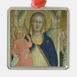 Madonna and Child enthroned with Saints, detail sh Metal Tree Decoration