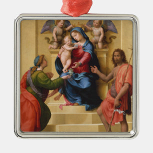 Madonna and Child Enthroned with Saints Mary Metal Tree Decoration