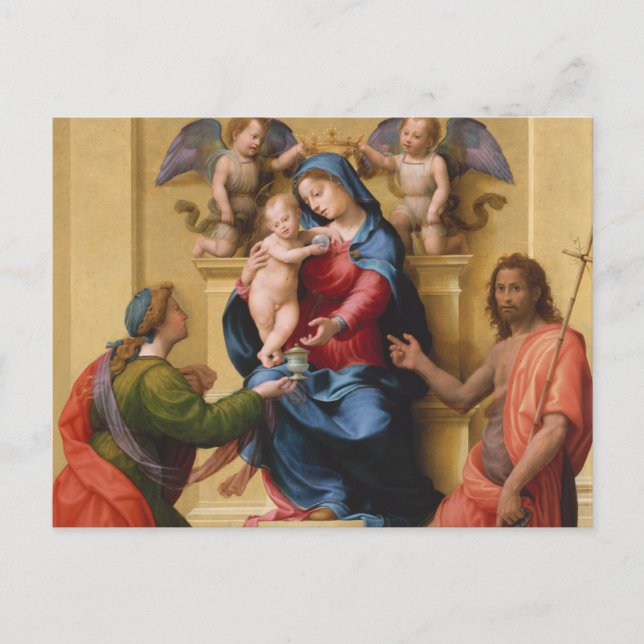 Madonna and Child Enthroned with Saints Mary Postcard (Front)