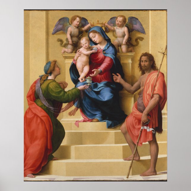 Madonna and Child Enthroned with Saints Mary Poster (Front)