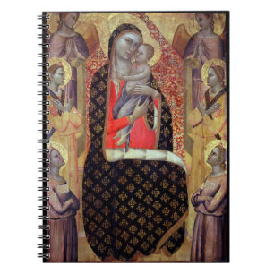 Madonna and child enthroned with six angels (panel notebook
