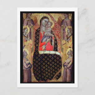 Madonna and child enthroned with six angels (panel postcard
