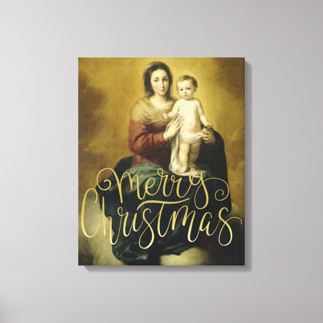 Madonna and Child, Fine Art Christmas Canvas Print (Front)