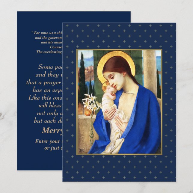 Madonna and Child. Fine Art Christmas Cards (Front/Back)