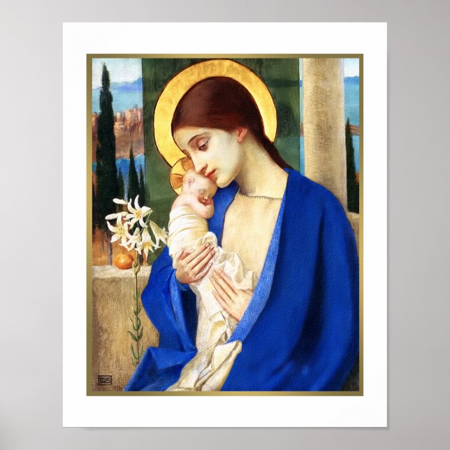 Madonna and Child. Fine Art Christmas Gift Print (Front)