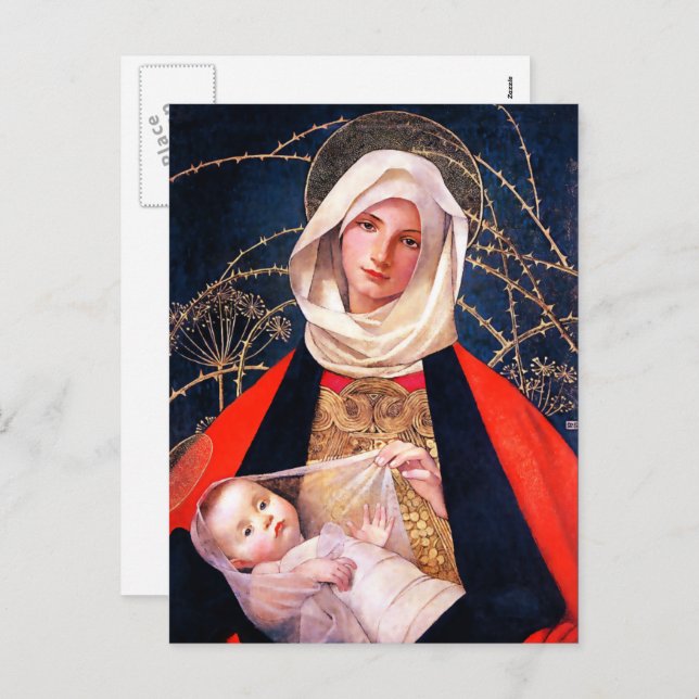 Madonna and Child. Fine Art Christmas Postcards (Front/Back)